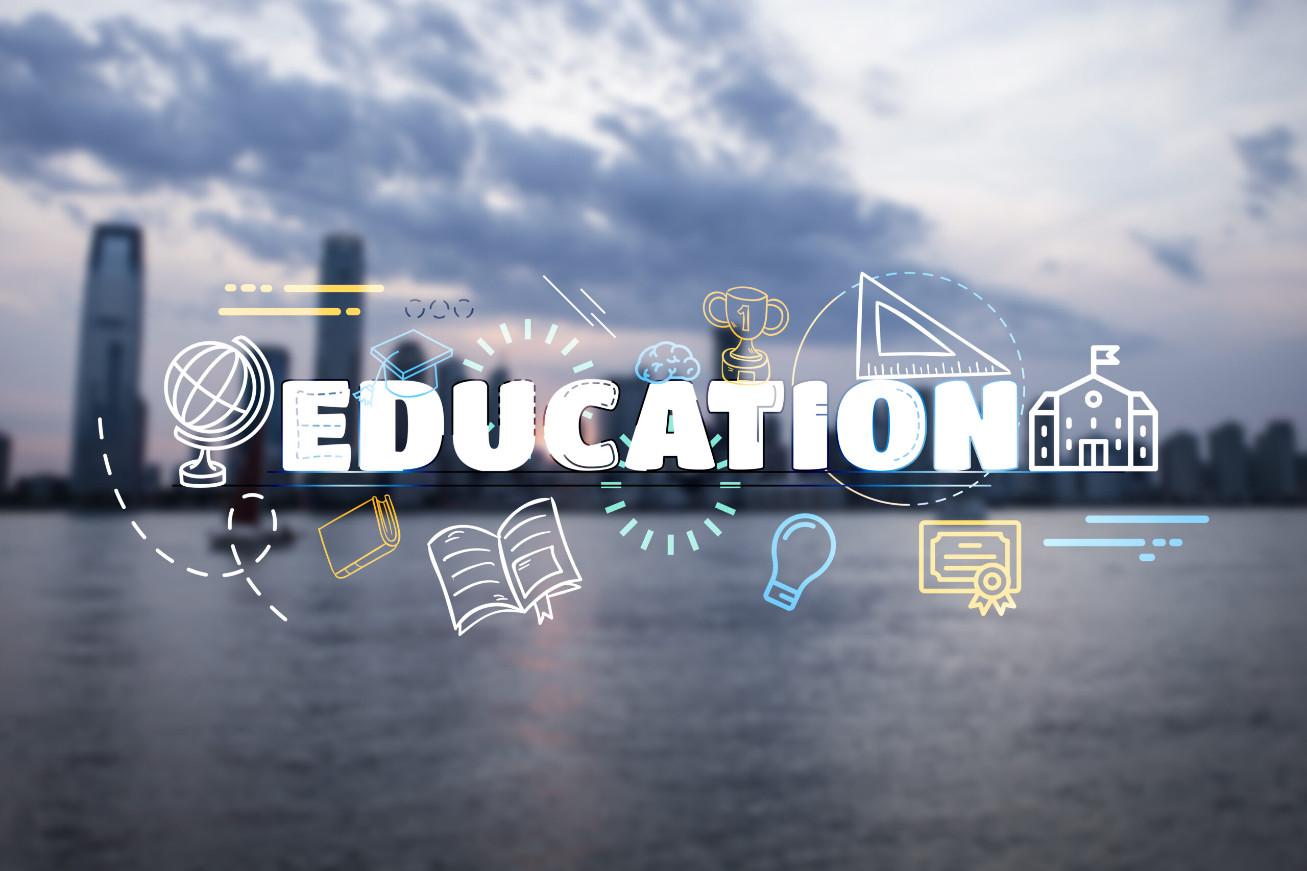 city-committed-education-collage-concept